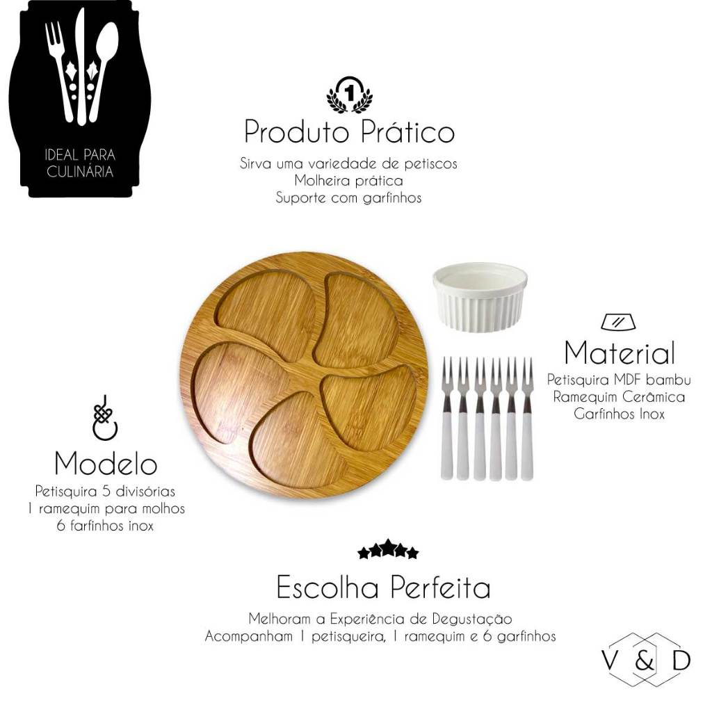 Petisqueira Gourmet com Ramequim e Garfinhos | Alma & Casa