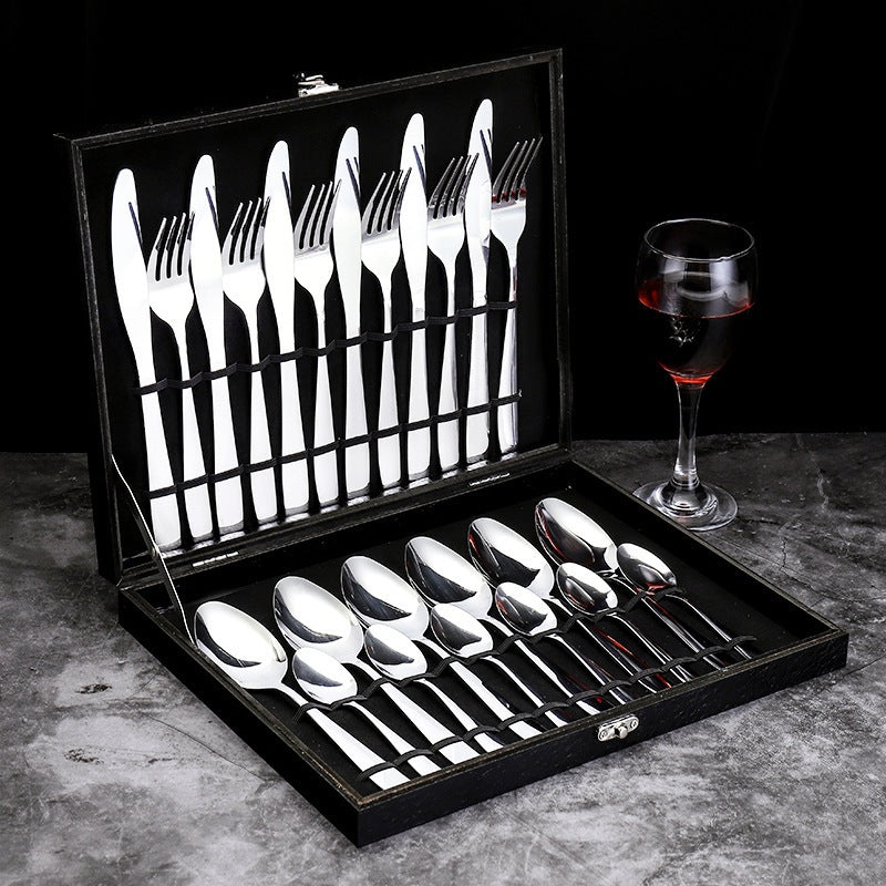 Talheres em Aço e Elegância com Maleta de Luxo 24 pcs | Alma & Casa