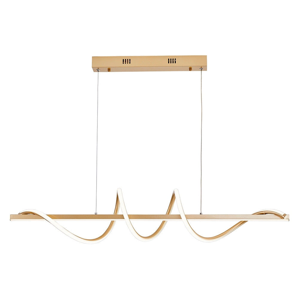 Lustre Pendente LED Dourado – Design, Luz e Sofisticação em Cada Detalhe | Alma & Casa