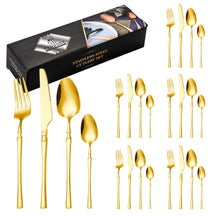 Encanto Dourado à Mesa: Talheres Luxo 24 Peças | Alma & Casa