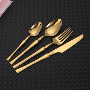 Encanto Dourado à Mesa: Talheres Luxo 24 Peças | Alma & Casa