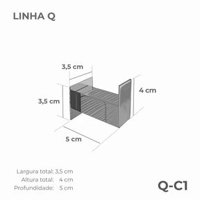 Cabide Inox Q-C1: Sofisticação em Detalhes | Alma & Casa