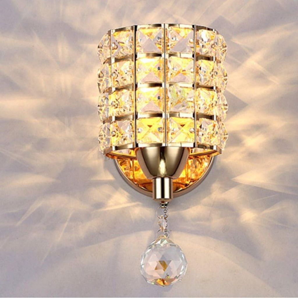 2 Arandelas de Cristal Dourada Luxo | Alma & Casa