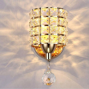 Arandelas de Cristal Dourada Luxo 2 pçs| Alma & Casa