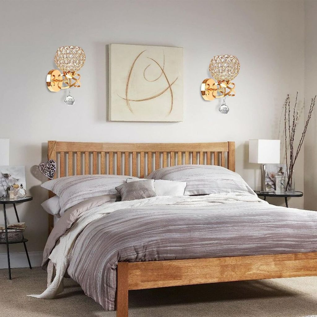 Arandela Dueto de Cristal, Dourado Moderna | Alma & Casa
