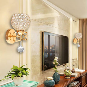 Arandela Dueto de Cristal, Dourado Moderna | Alma & Casa