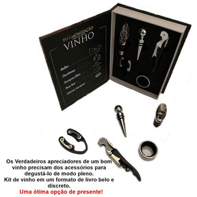 Kit Vinho em Livro Preto: Elegância Discreta e Funcional | Alma & Casa