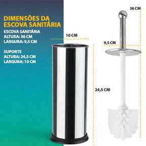 Kit Lixeira e Escova Inox: Charme para o Banheiro | Alma & Casa