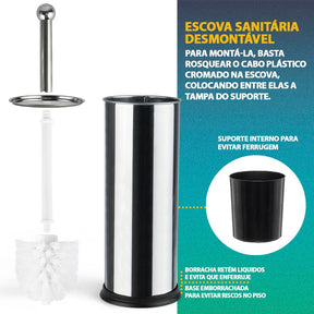 Kit Lixeira e Escova Inox: Charme para o Banheiro | Alma & Casa