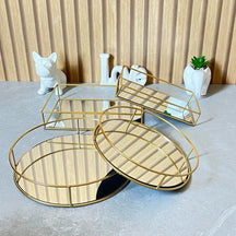 Bandejas Espelhadas Douradas Decorativas | Alma & Casa