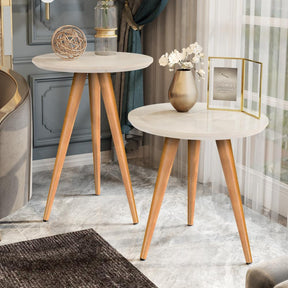 Conjunto de Mesas para Sala Classic Sofá Redonda com Pés Palito Decoração