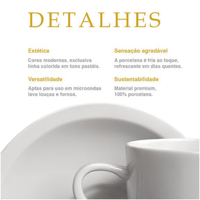 Conjunto de Xícaras em Porcelana Branca: Clássica e Elegância à Mesa | Alma & Casa