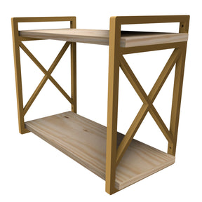 Prateleira Industrial 20x45cm Dourada Ideal para Banheiro