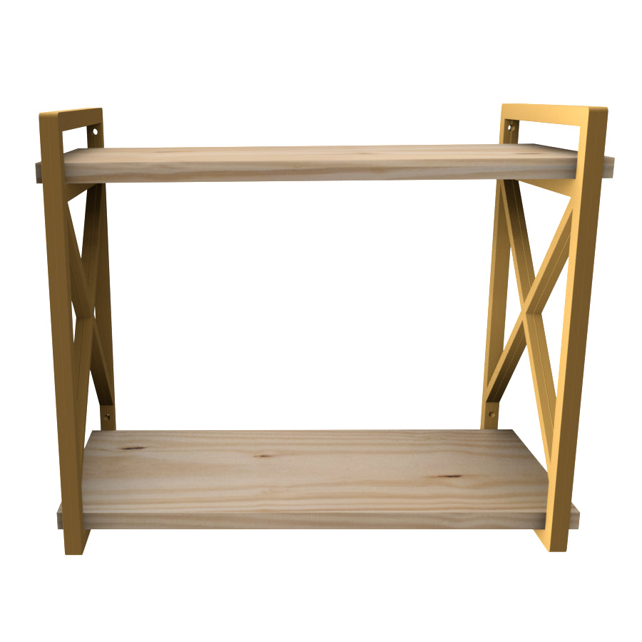 Prateleira Industrial 20x45cm Dourada Ideal para Banheiro