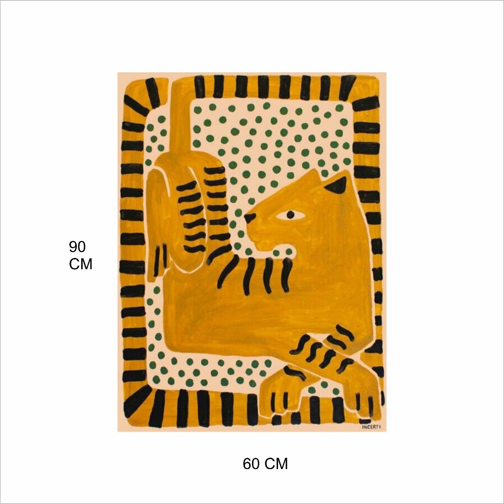 Quadro Indígena Onça Amarela 90x60 – Arte Cultural | Alma & Casa
