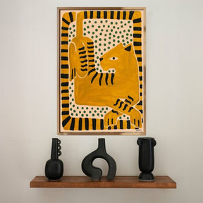 Quadro Indígena Onça Amarela 90x60 – Arte Cultural | Alma & Casa