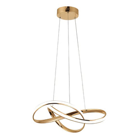 Lustre Pendente Dourado com Luz Escultural | Alma & Casa