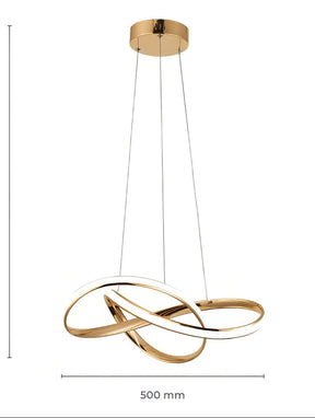Lustre Pendente Dourado com Luz Escultural | Alma & Casa