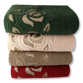 Kit 04 Toalhas De Banho Gigante / Banhão - Guadalupe -Verde/Branco/Fendi/Vermelho/Azul/Roxo 75x150cm-LMpeter