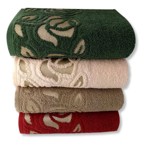 Kit 04 Toalhas De Banho Gigante / Banhão - Guadalupe -Verde/Branco/Fendi/Vermelho/Azul/Roxo 75x150cm-LMpeter