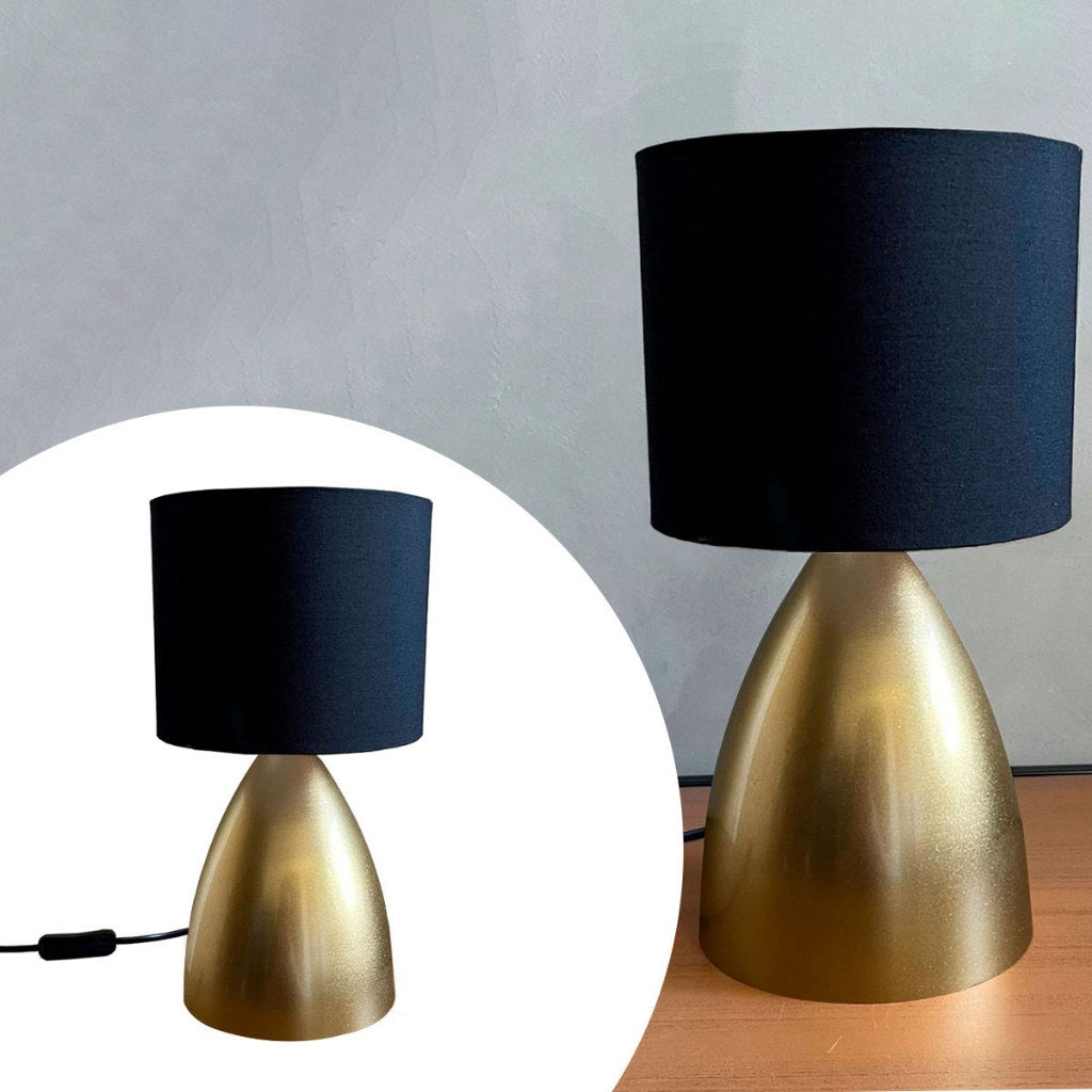 Abajur Clássico Dourado com Cúpula de Tecido | Alma & Casa