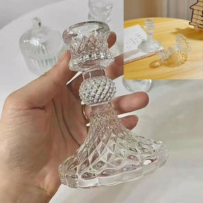 Castiçal de Vidro Decorativo Elegante | Alma & Casa