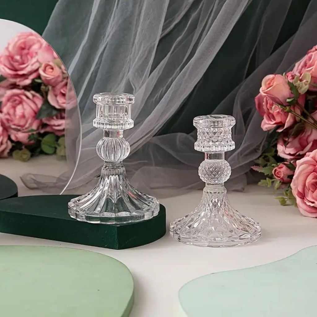 Castiçal de Vidro Decorativo Elegante | Alma & Casa