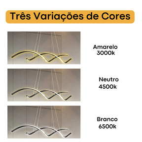 Lustre Pendente Espiral LED – Escultura de Luz | Alma & Casa