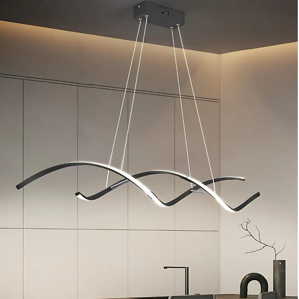 Lustre Pendente Espiral LED – Escultura de Luz | Alma & Casa