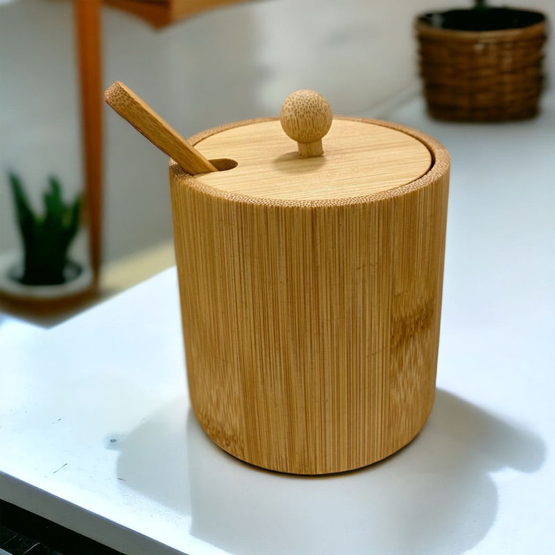 Açucareiro e Saleiro Bambu com Colher e Tampa | Alma & Casa