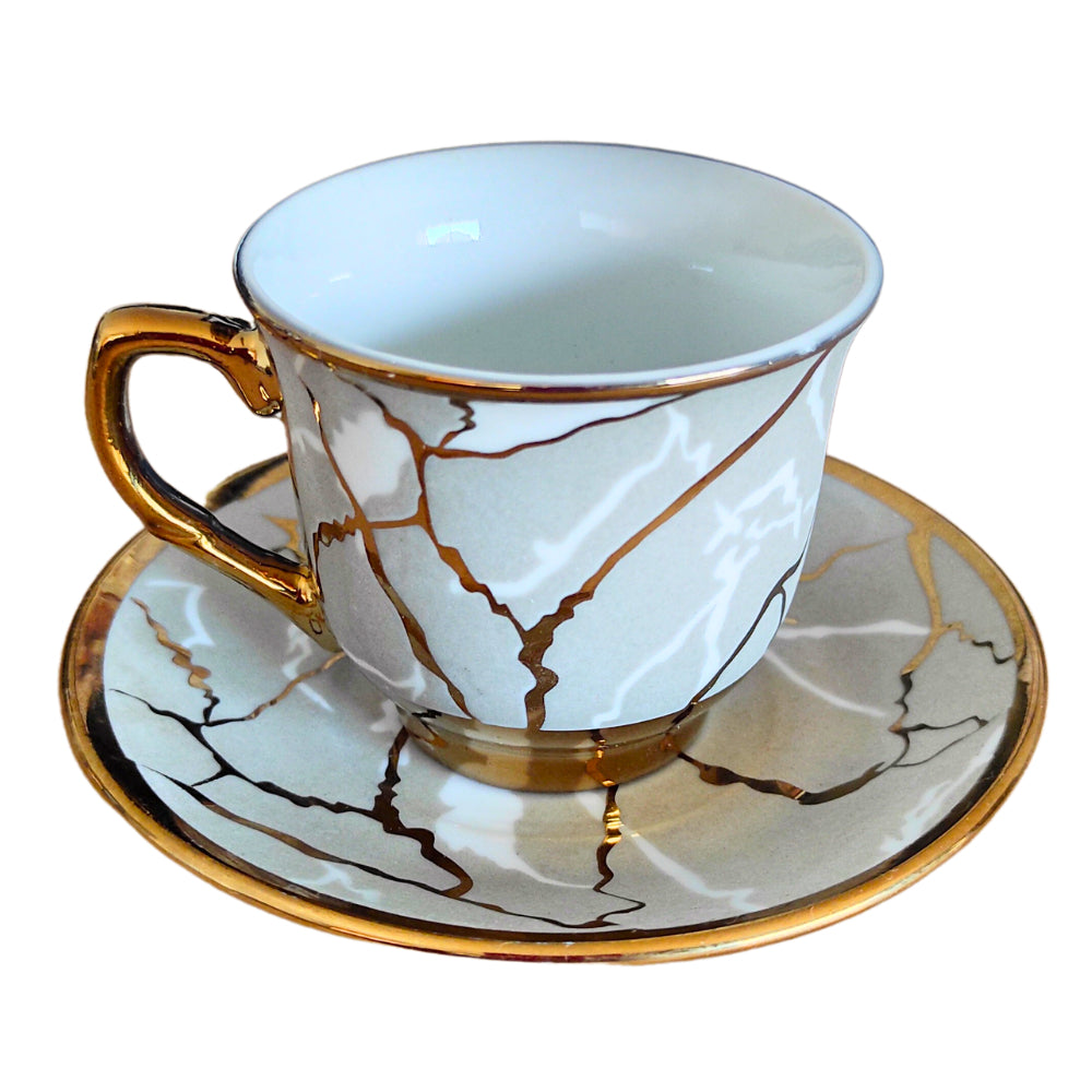 Conjunto com 6 Xícaras de Café com Pires Sofisticação em Cada Detalhe | Alma &amp; Casa