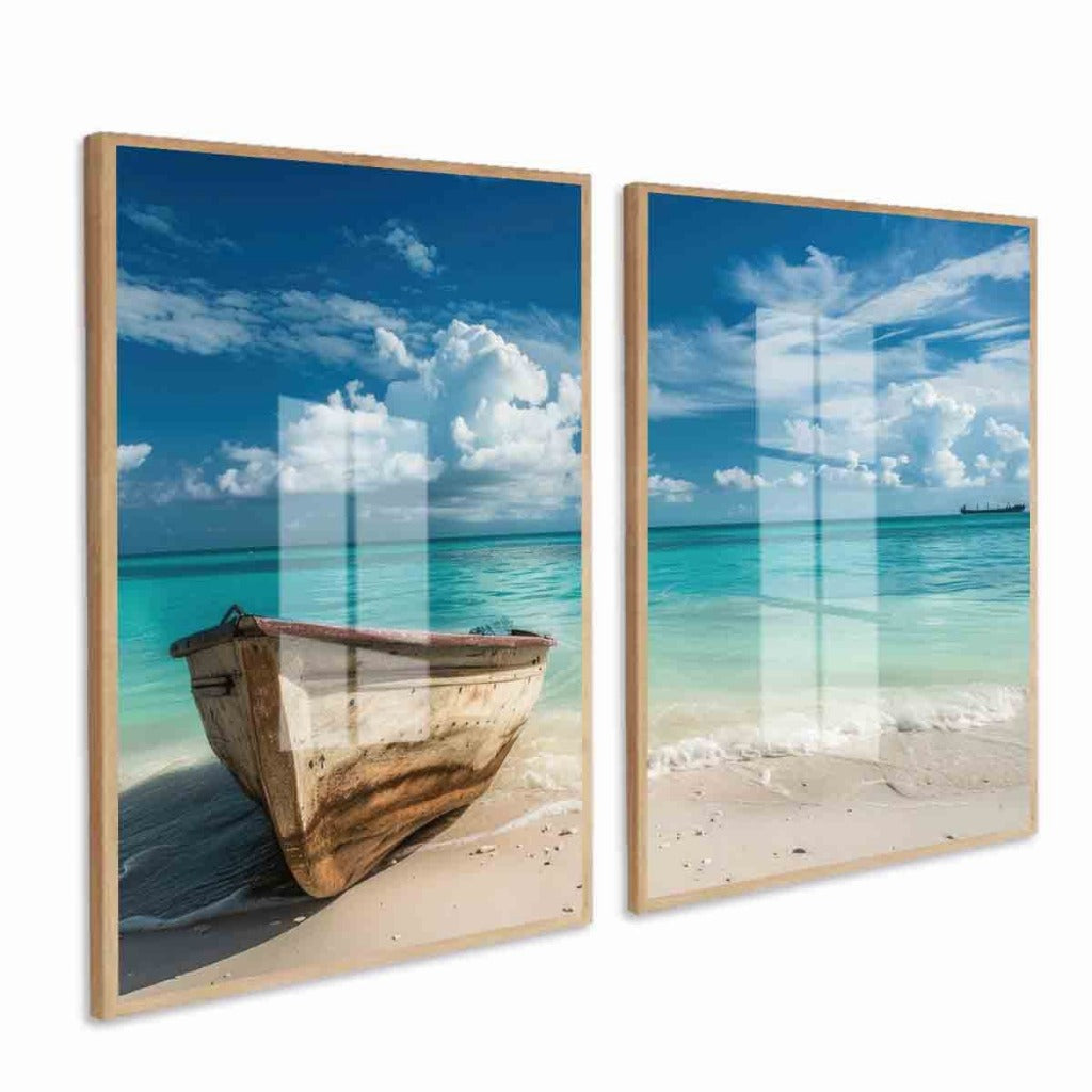 Dupla de Quadros Contemporâneos com Moldura Refinada | Alma & Casa”