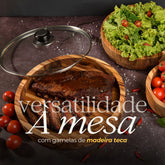 2 Gamelas de Madeira Teca com Vidro Elegante | Alma & Casa