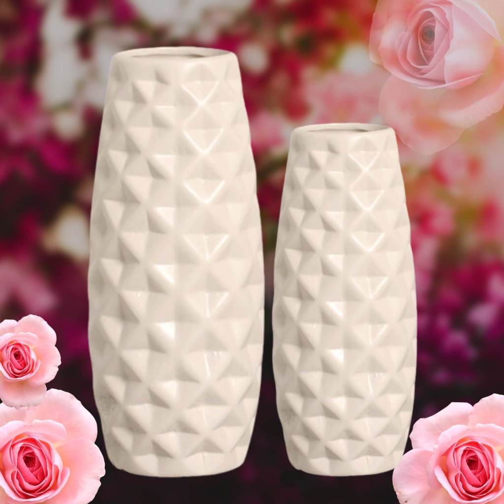 Dupla de Vasos Diamond em Cerâmica Texturizada | Alma & Casa