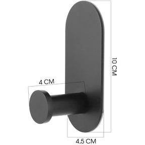 Suporte Gancho Cabide Banheiro Adesivo 3m Aço Inox 304 Preto