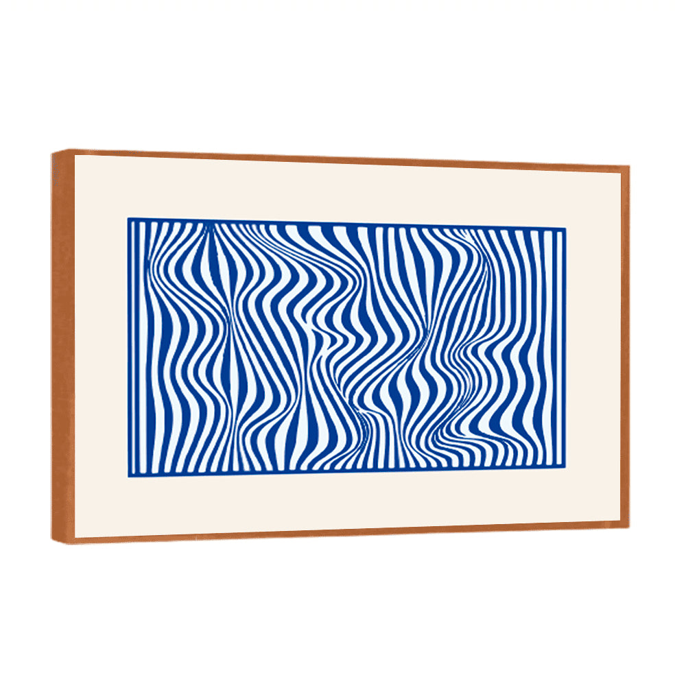 Quadro Abstrato Azul Vibra em Moldura Filete | Alma & Casa
