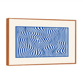 Quadro Abstrato Azul Vibra em Moldura Filete | Alma & Casa