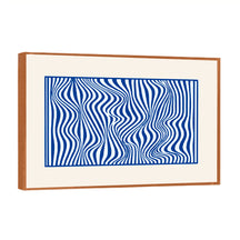 Quadro Abstrato Azul Vibra em Moldura Filete | Alma & Casa