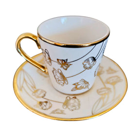 Conjunto Xícaras de Café Ouro 12 Peças | Alma & Casa