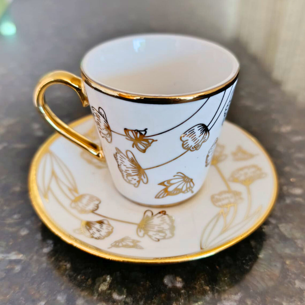 Conjunto Xícaras de Café Ouro 12 Peças | Alma & Casa