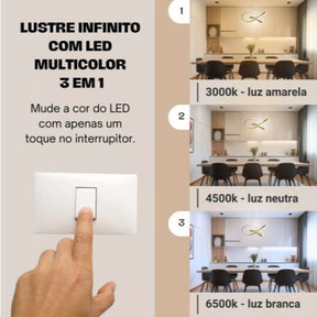 Lustre Pendente Dourado com Luz Escultural | Alma & Casa