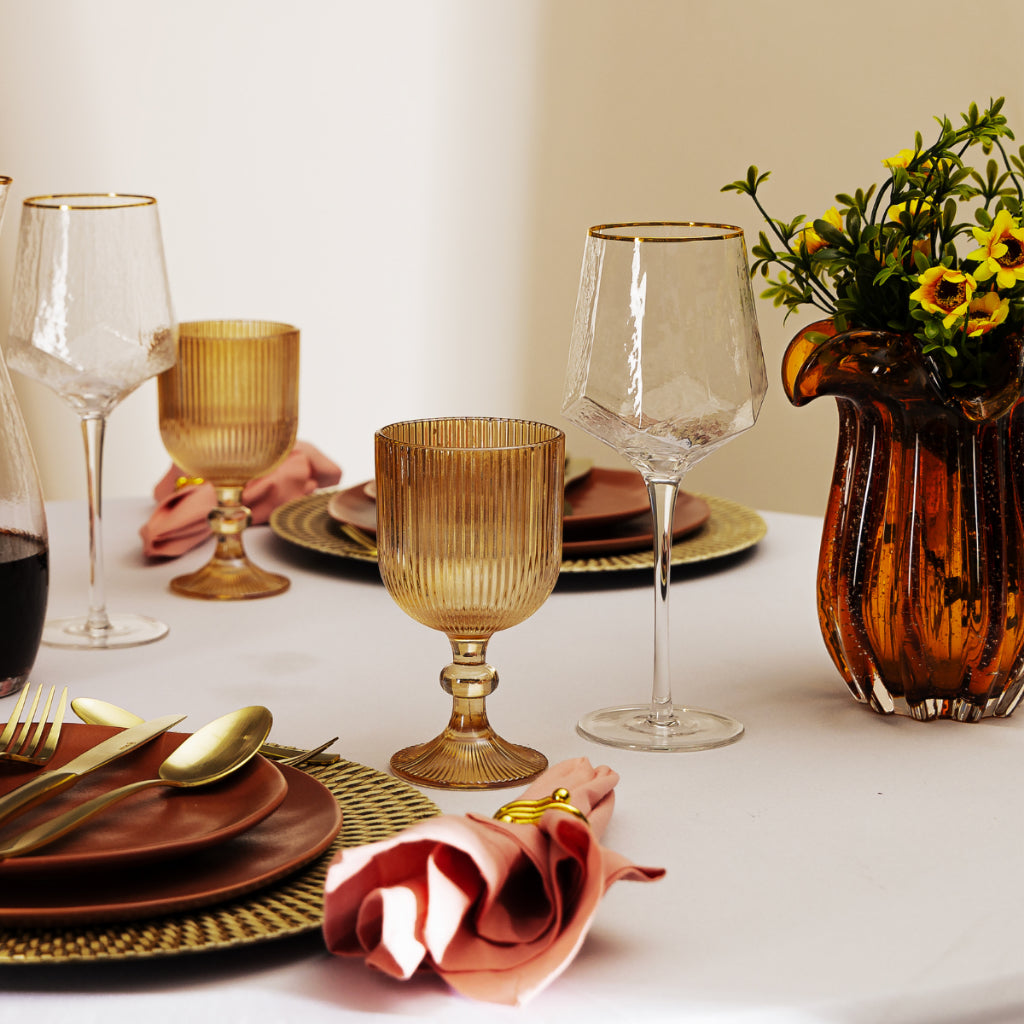 Taças de Cristal com Borda Dourada 600ml | Alma & Casa