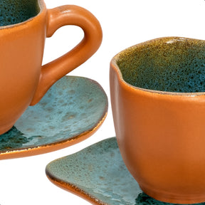 Xícara Orgânica com Pires 180ml: Arte na Mesa | Alma & Casa