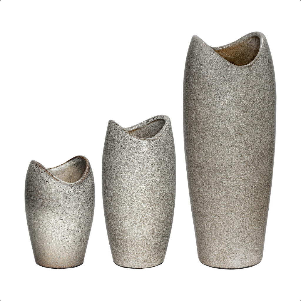 Trio de Vasos de Cerâmica em Tons Elegantes | Alma & Casa