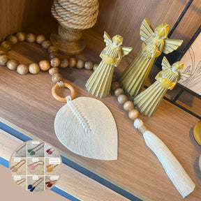 Colar de Mesa Boho em Madeira e Macramê | Alma &amp; Casa