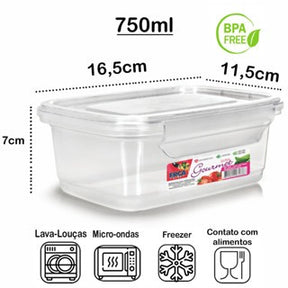 Conjunto Prátic de Potes Herméticos 750ml | Alma & Casa