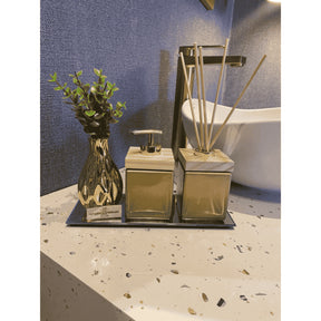 Conjunto Aromático Luxo Dourado: Charme e Perfume | Alma & Casa