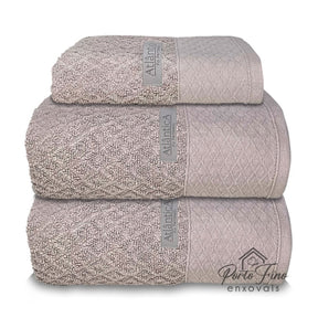 Jogo/Kit 3 Toalhas (2 Banho + 1 Rosto) Capri Banhão Premium Luxo Grande Fio Penteado 100% Algodão