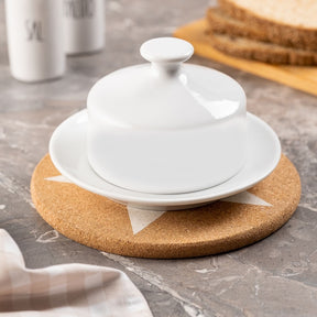 Manteigueira de Porcelana Branca com Tampa | Alma & Casa