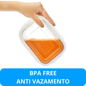 Conjunto com 10 Potes Herméticos de Vidro | Alma & Casa